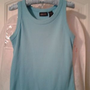 New York & Co ribbed light blue tank